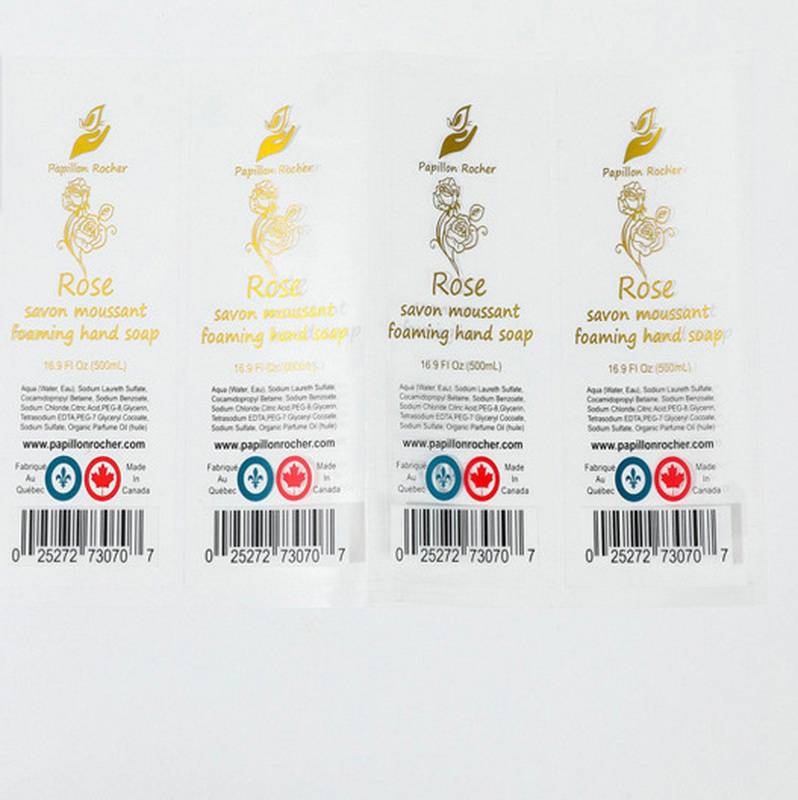 Transparent gilded label 3 -800